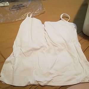 White Cami with Built in underwire bra